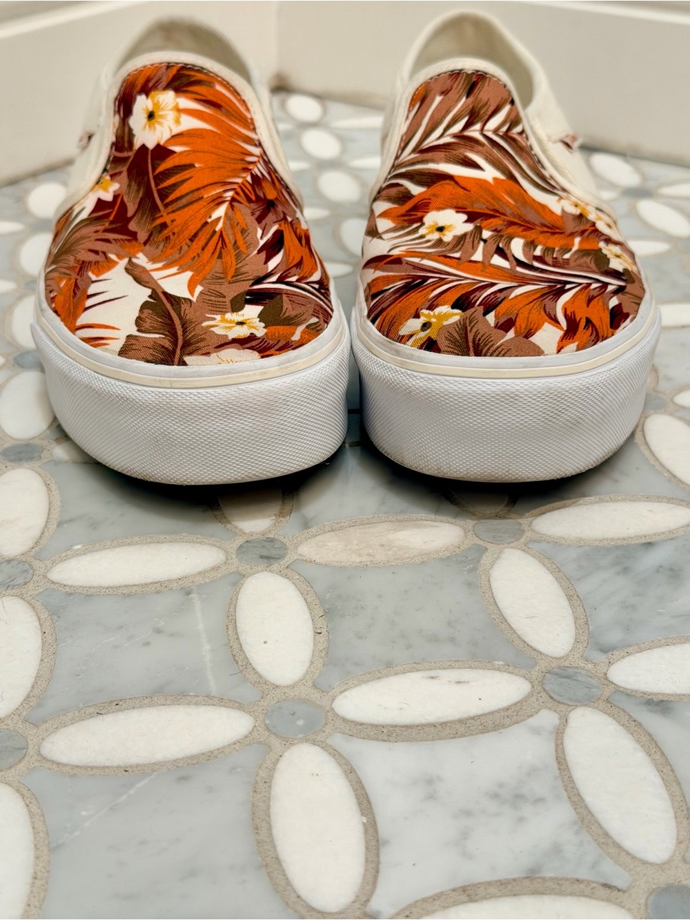 Vans Classic Slip-On Platform Tropical Floral Palm Canvas Sneakers Women’s 10 - Picture 5 of 8